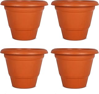 Decorative Delux Brown Plant Pot Set Perfect For Homes, Hotels & Restaurants 4 Pieces