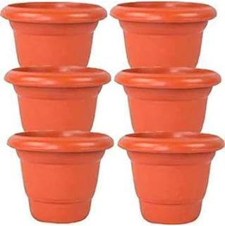 Sturdy Delux Brown Garden Pots Perfect Size For Medium Plants Pack Of 6 Pots