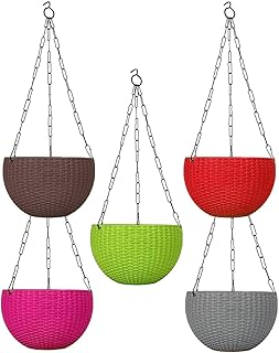 Hanging Pot Collection Set Of 5 Durable & Decorative Planters Lightweight & Stylish