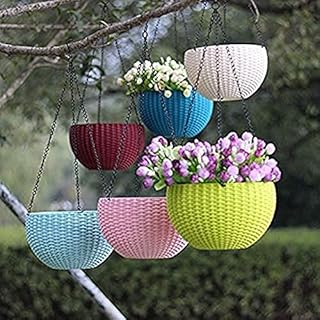 Classic Round Hanging Pots Weatherproof And Fade-Resistant Design 6 Piece Gardening Set