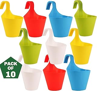 Balcony Hanging Hook Pots Space-Saving Design For Railings & Fences Pack Of 10 Sturdy Pieces