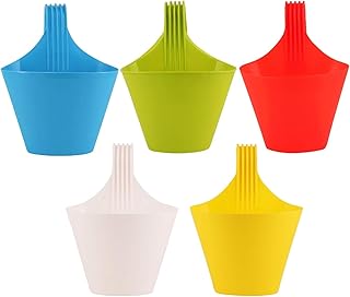 Space-Saving Hanging Hook Pots Designed For Railings & Patio D?Cor 5 Piece Set