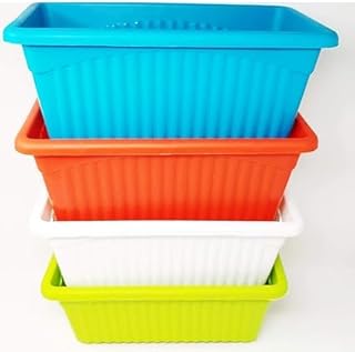 Versatile Jupiter Planter Rectangular Pots With Premium Finish 4 Pieces Pack
