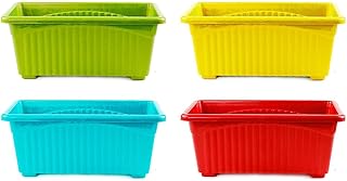 Modern Jupiter Rectangular Pot Ideal For Windowsills & Kitchen Gardens Pack Of 4