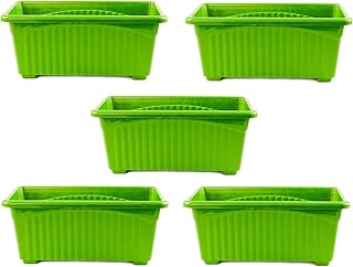 Jupiter Series Garden Pot Rectangular And Wide For Flowers & Veggies Set Of 5