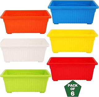 Heavy-Duty Jupiter Rectangular Pots Long Lasting And Fade-Resistant Pack Of 6 Pieces