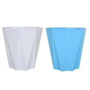 10 Inch Star Design Planter | Vibrant Multicolor Pot with Drain Hole, Weather-Resistant Build for Indoor and Outdoor Gardening Spaces_White+Blue