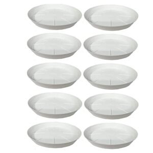 8" DukanRoad Bottom Tray Plate Suitable for 10 inch, 12 inch, Round DukanRoad Pot, Set of 10 Pieces (White)