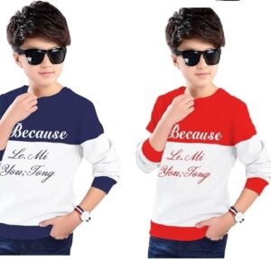 Kids Boys & Girls Round Neck Full Sleeves Printed Regular Fit Pure Cotton T Shirt