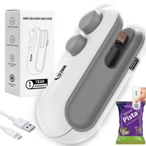 DukanRoad Sealing Machine for Food Packets - Portable Handheld Sealing for Food Packets, Snacks, Chips, Fresh Storage - Mini Sealing Machine, 1 YEAR Warranty (White)