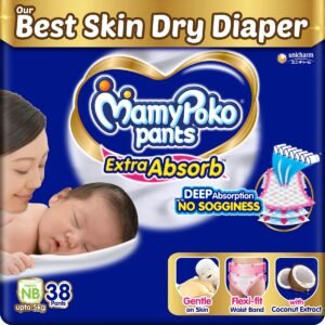 MamyPoko Pants Extra Absorb Baby Diapers, Medium (M Size) | 7-12 kg | 56 Count |Deep Sleep Diapers| Soft Gentle fit |Deep Absorbent Crisscross | Skin Friendly with Coconut Oil |
