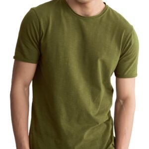 DAMENSCH Men’s Slim Fit Cotton-Elastane Blend Half Sleeve Casual T-Shirt | Round Neck T-Shirt
