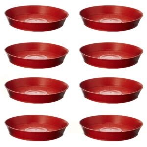 DukanRoad Plants Bottom Plate, Drip Tray for Plants, Gamla, Terracotta Color| (8-inch, Brown, Set of 8)