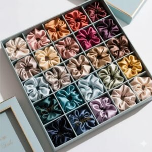 Cerrito Satin Silk Hair Scrunchies for Women & Girls – Soft Elastic Hair Ties for Ponytail, Bun & Daily Styling, No Damage Hair Bands, Premium Hair Accessories Pack, Birthday Gift (Multi-6 Pcs, No Box Include)