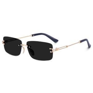 Rectangular Rimless Sunglasses UV Protection